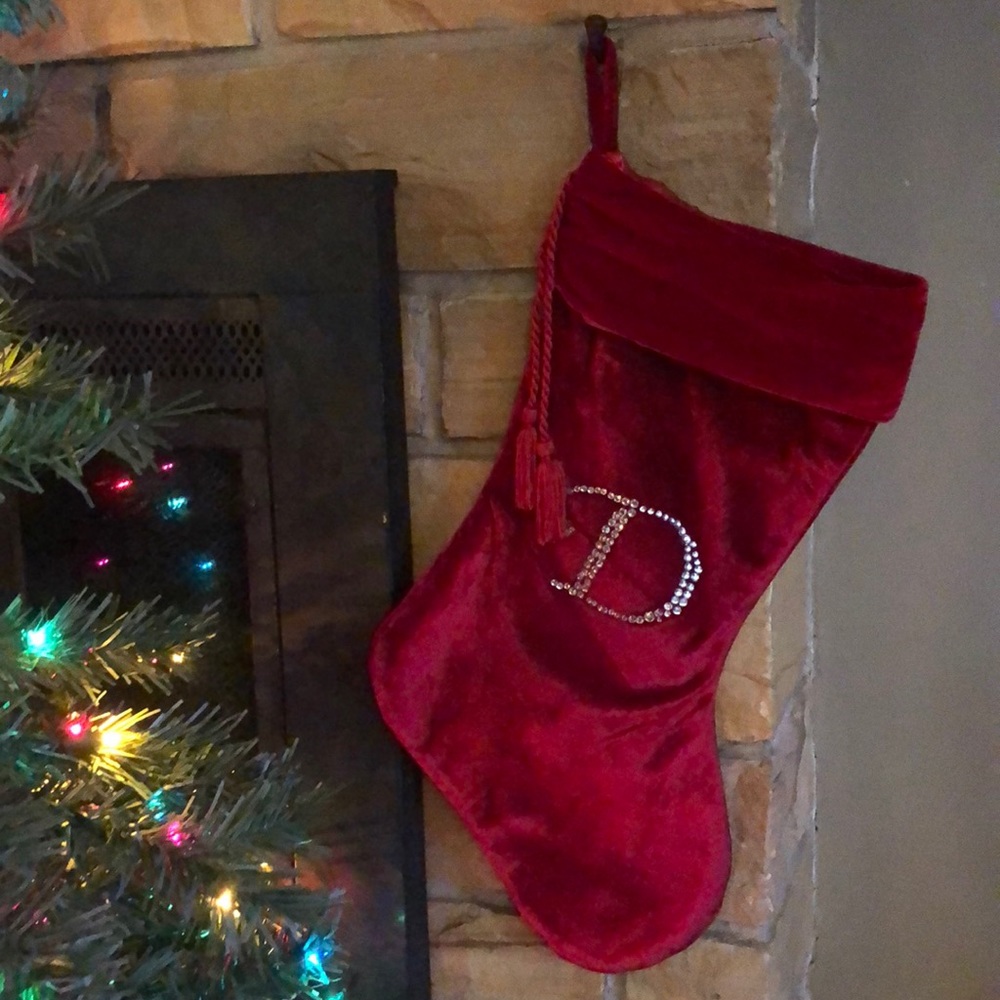 D initial Christmas stocking